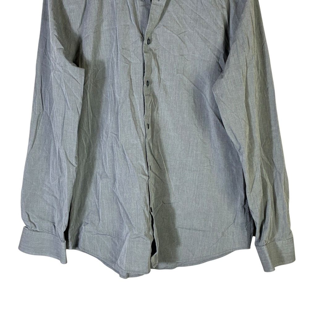 Express 1MX Extra Slim Fit Dress Shirt Mens L Gray Minimalist Modern Office - Picture 3 of 7